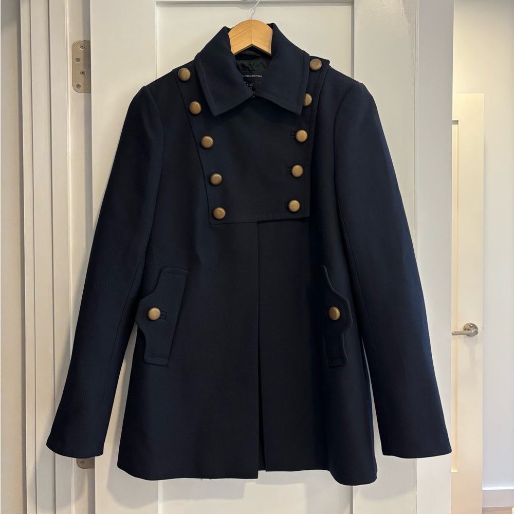 French Connection wool-blend military jacket.